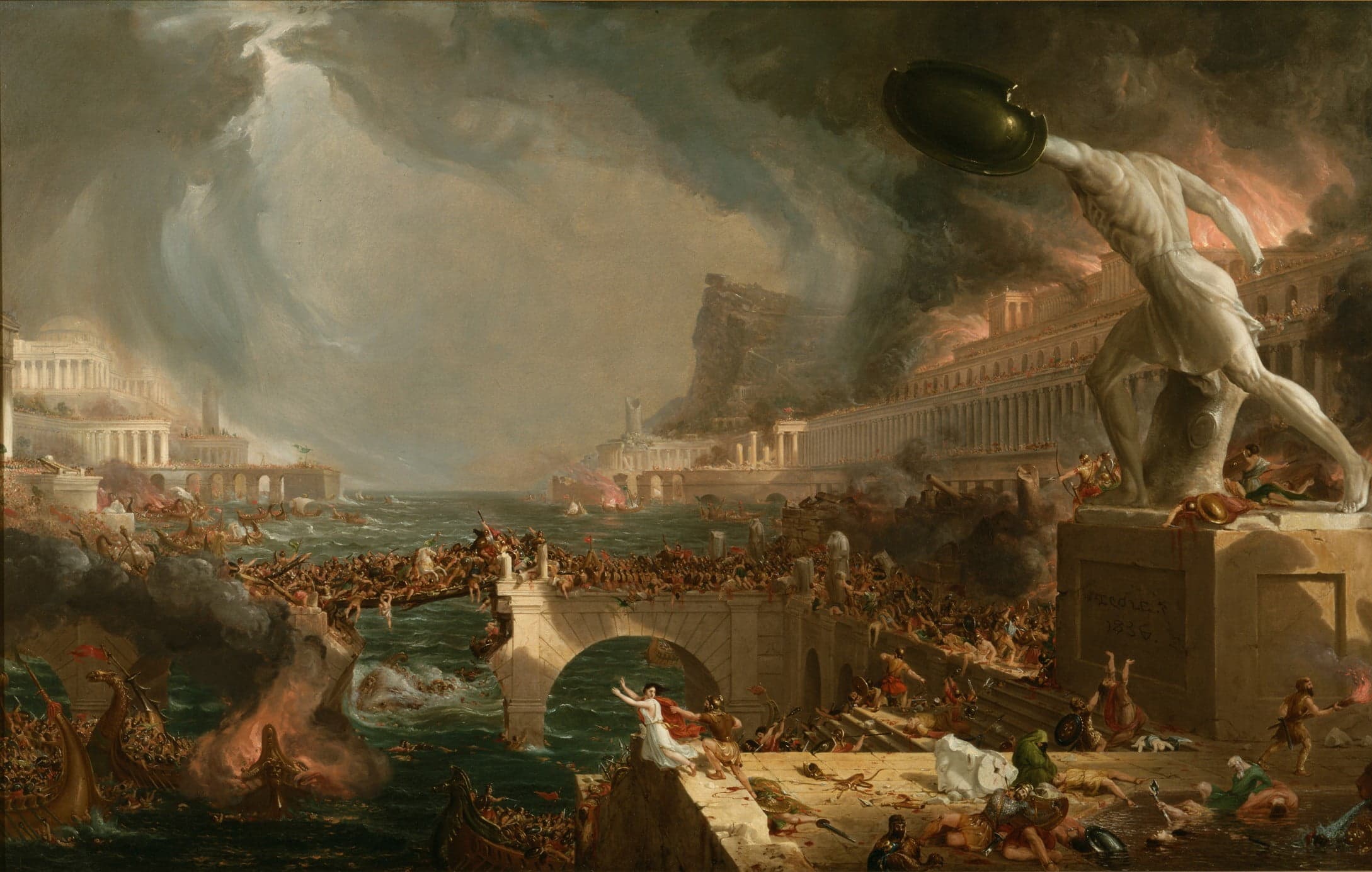 Thomas Cole — The Course of Empire: Destruction, 1836. The New-York Historical Society.